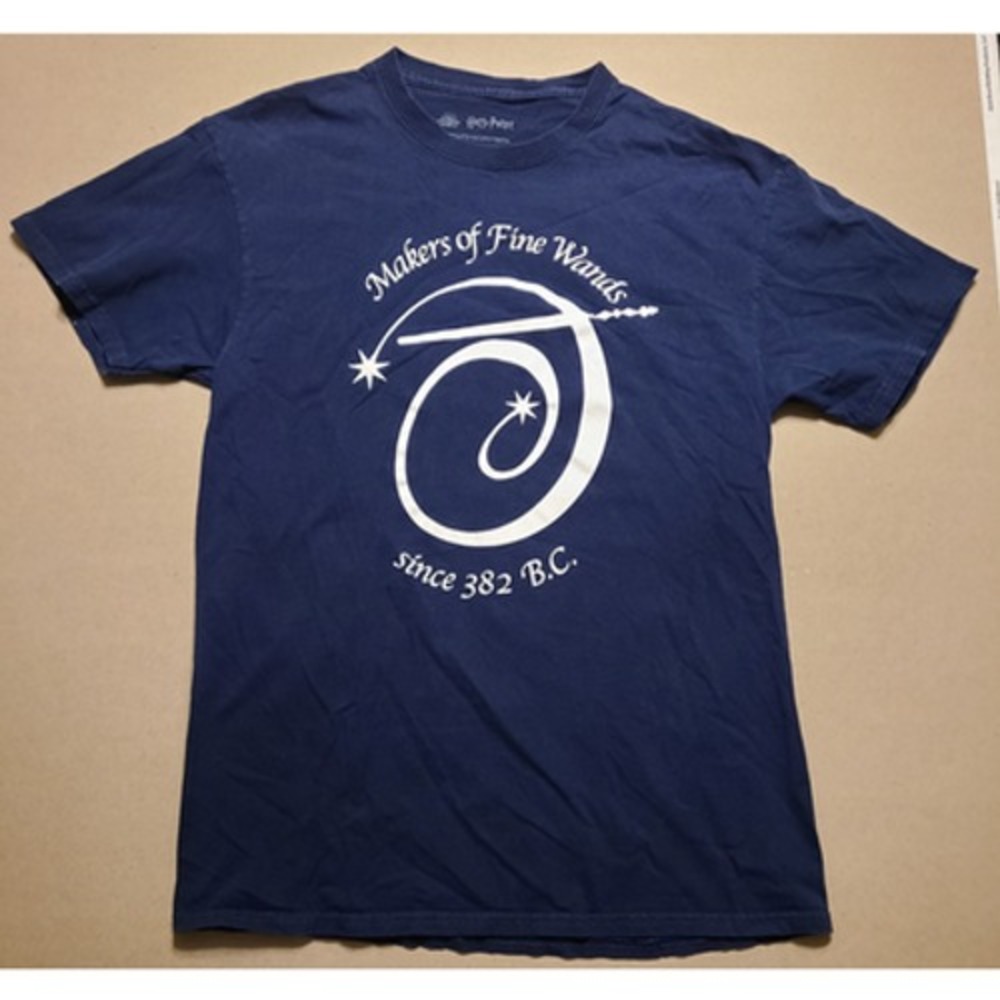Harry Potter Ollivanders Makers of Fine Wands T Shirt Navy Blue Mens M Loot Wear